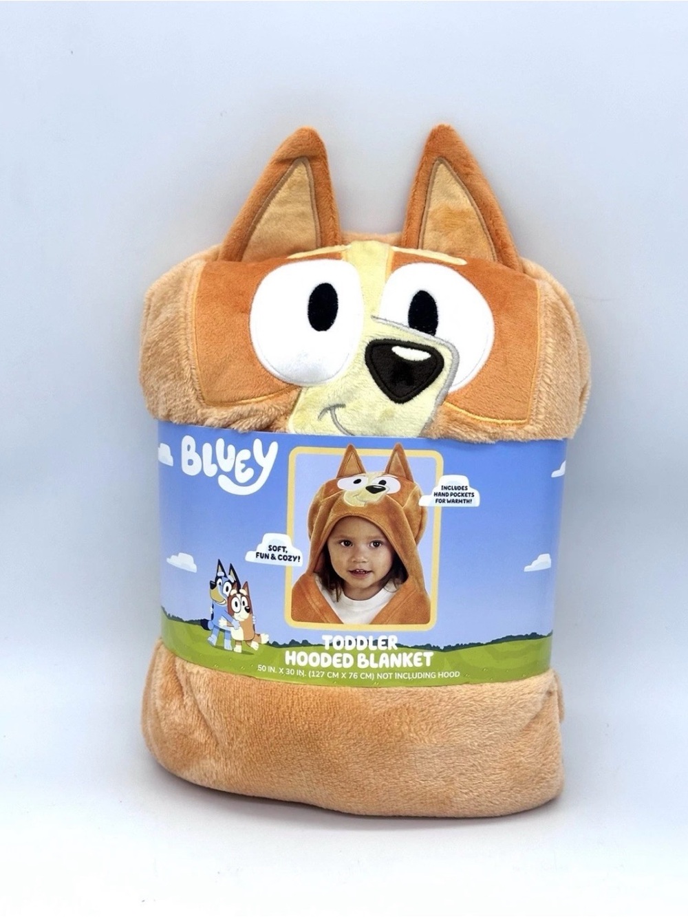 NoJo Bluey Bingo Toddler Hooded Blanket Plush Wearable Wrap 30x50 Hand Pockets - Picture 1 of 7